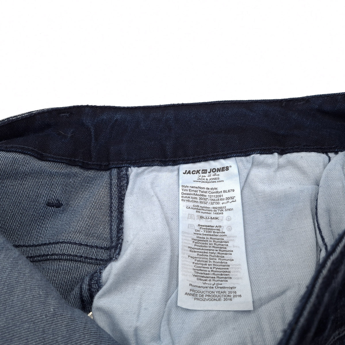 Jack & Jones Jeans Tim Men Stretch Slim Straight Size W30 L32, detail view 7, image 9 of 10