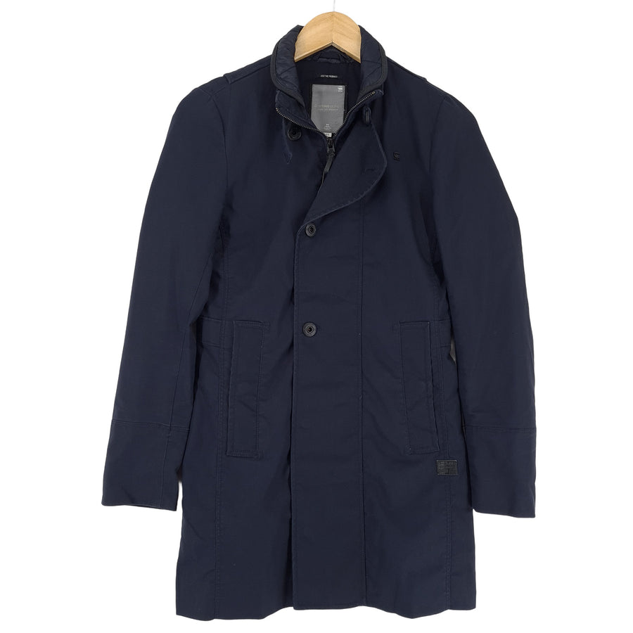 G-Star Vintage Trench manteau coton bleu coupe décontractée Longline Overcoat Femme taille XS