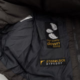 Jack Wolfskin Vintage Puffer Down Jacket Grey Water Resistant Hooded Women Size XS, detail view 6, image 8 of 9