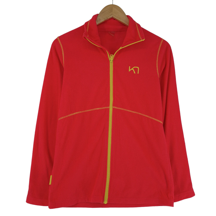 Kari Traa Vintage polaire veste rouge Microfleece zippé Outdoor Femme taille M