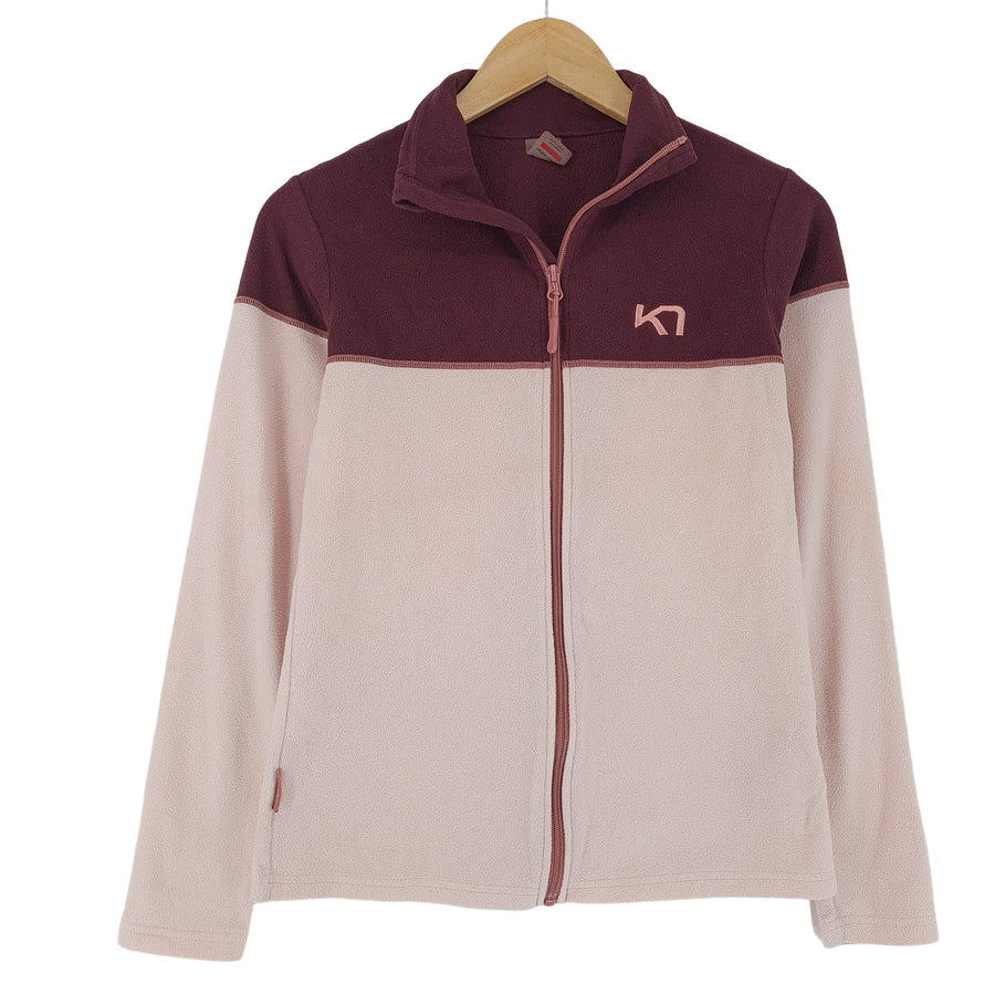 Kari Traa Vintage polaire veste bordeaux Microfleece zippé Outdoor Femme taille S
