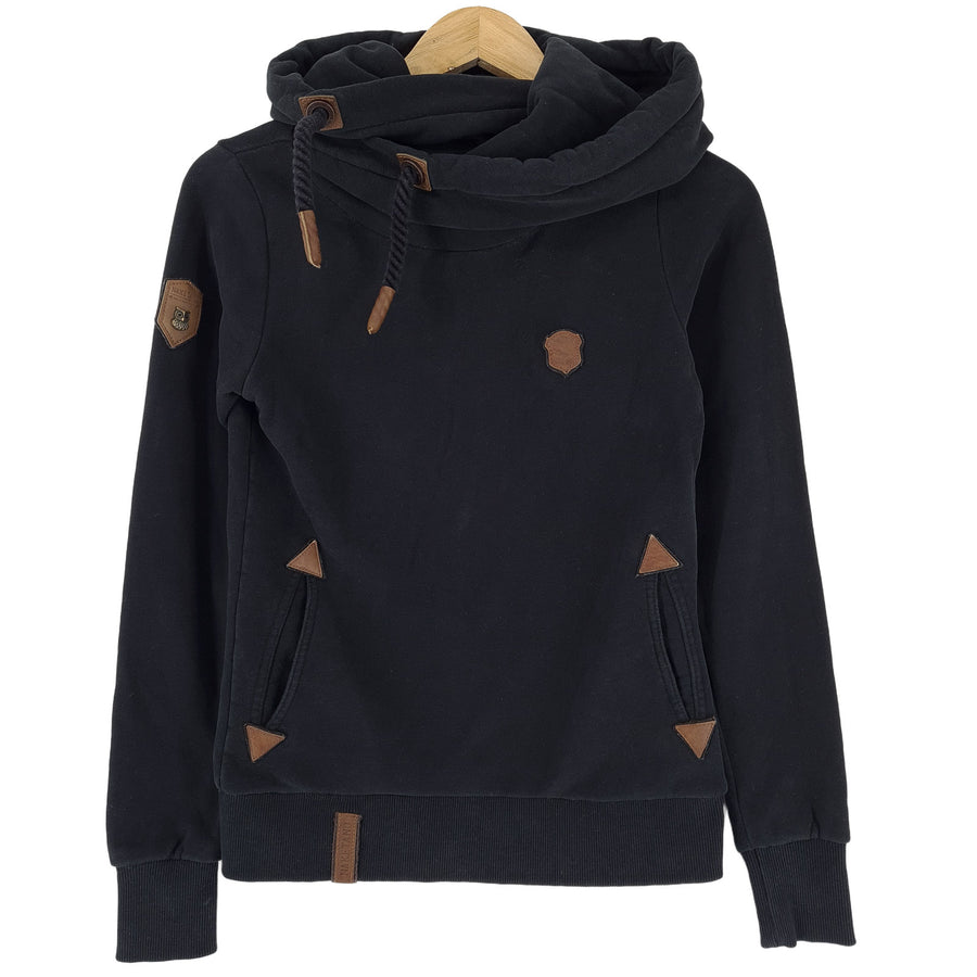 Naketano Vintage Femme Pullover sweat à capuche coton noir coupe slim classique taille S