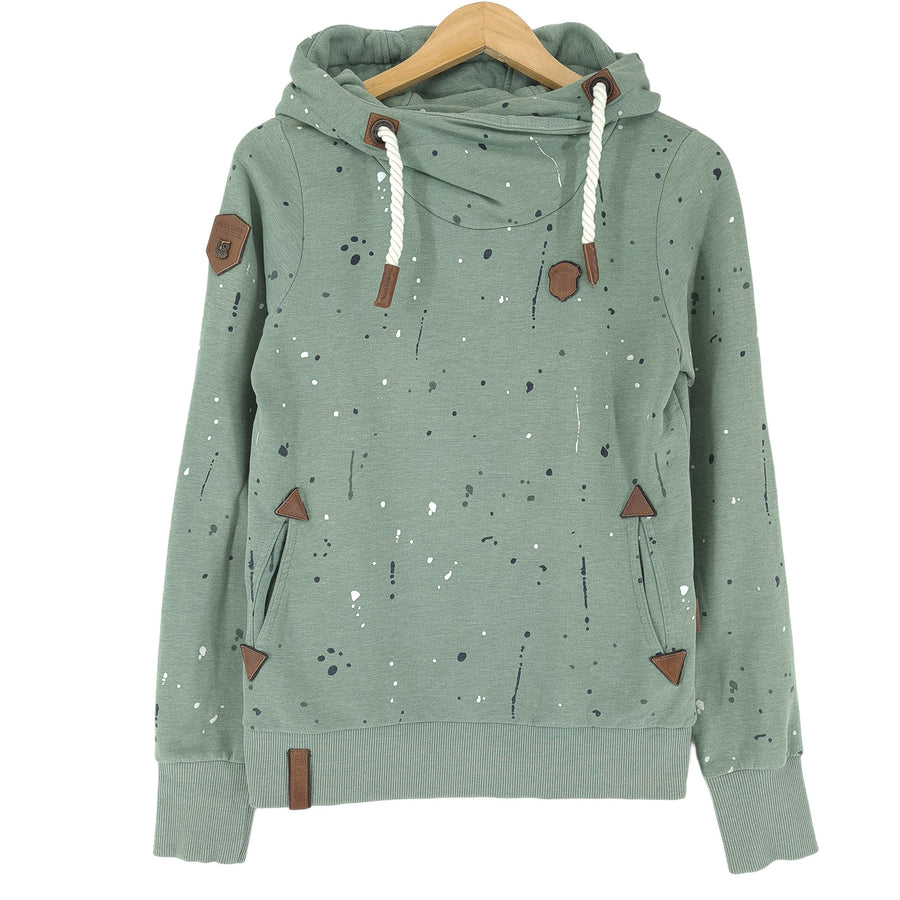 Naketano Vintage Pullover sweat à capuche vert coton classique Femme taille M