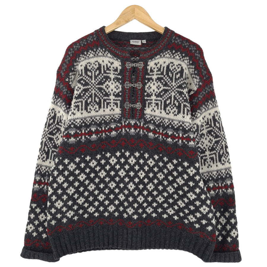 Cbc Mens Nordic Sweater Scandinavian Fair Isle Vintage Warm Knit Size S