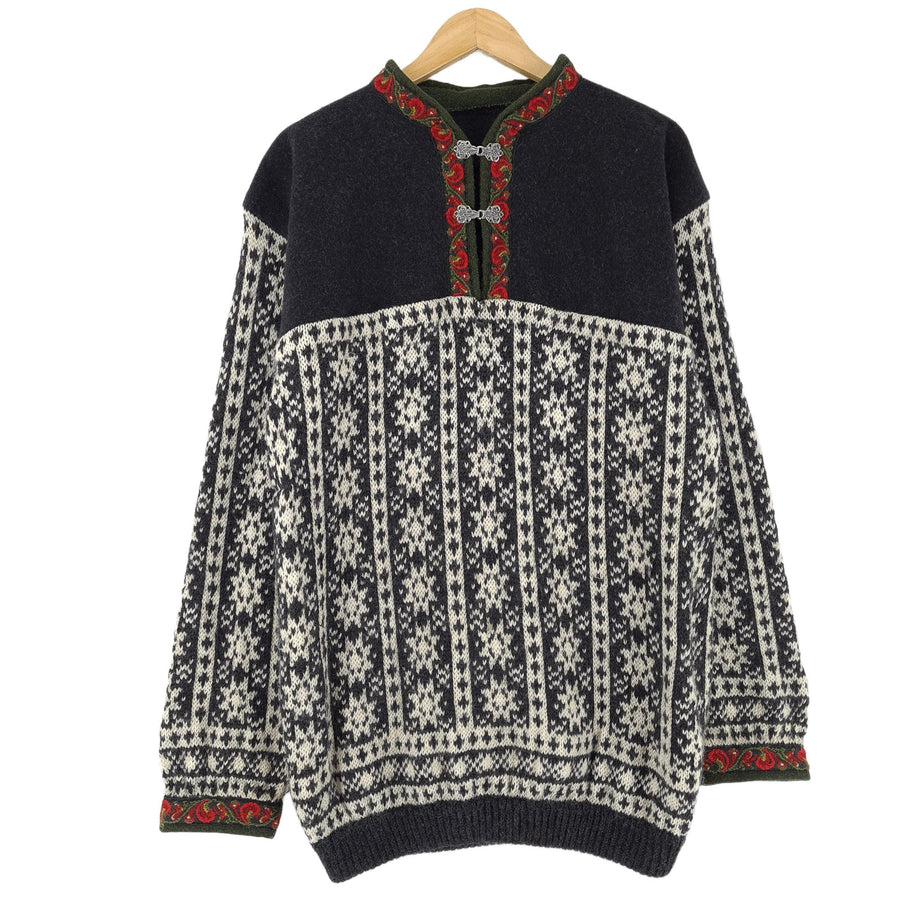 Nordic pull Scandinavian motif Fair Isle Vintage Warm maille Femme taille XL