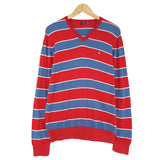 J.Lindeberg Vintage Mens Pullover Sweater Cotton Striped Classic Knit Size XL, front view, image 1 of 7