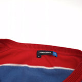 J.Lindeberg Vintage Mens Pullover Sweater Cotton Striped Classic Knit Size XL, detail view 2, image 4 of 7