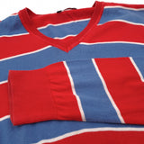 J.Lindeberg Vintage Mens Pullover Sweater Cotton Striped Classic Knit Size XL, detail view 5, image 7 of 7