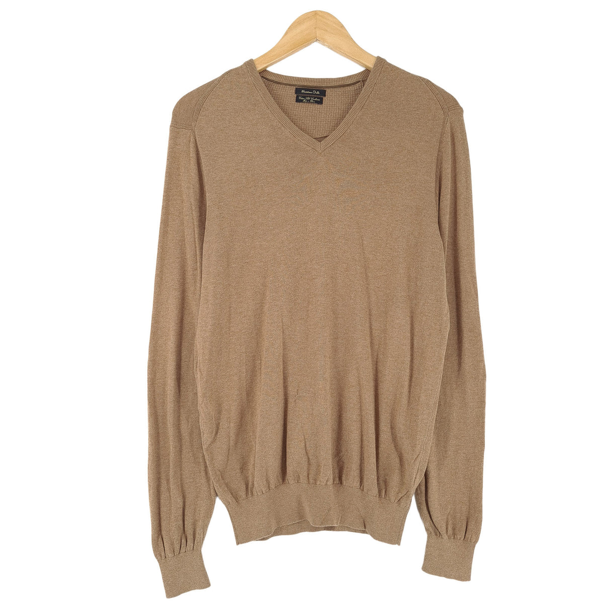 Massimo Dutti Vintage Mens Pullover Sweater Brown Classic Knit Size M, front view, image 1 of 8