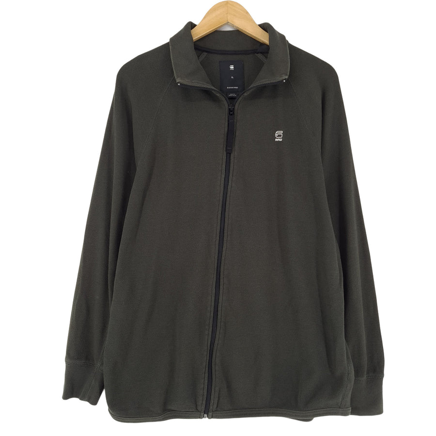 G-Star Vintage Homme Zip sweat vert coton classique pull Crew Sweat taille XL