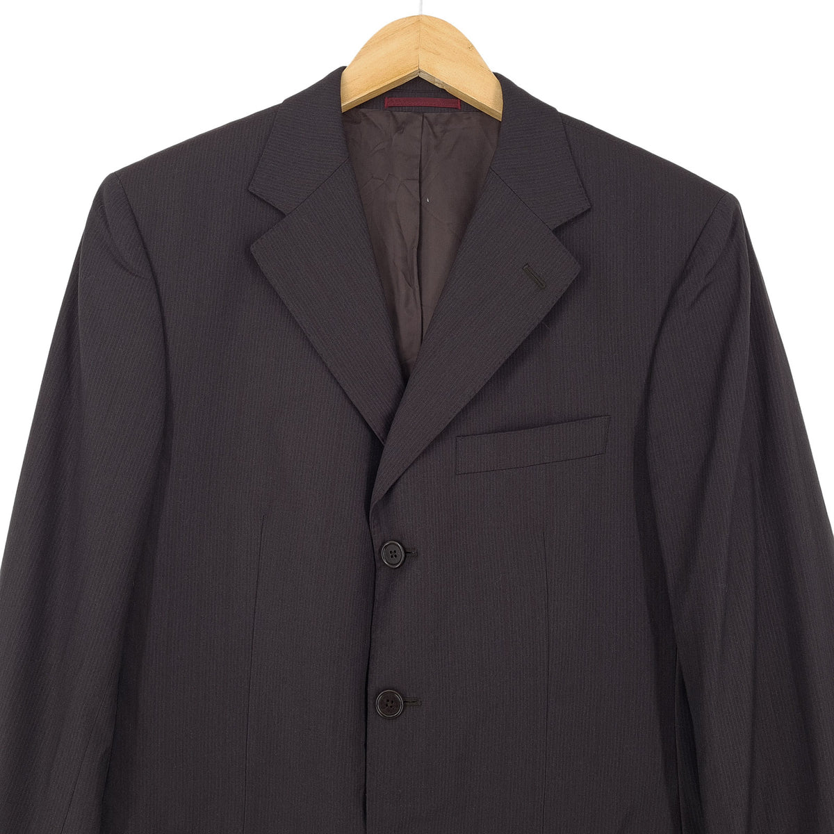 Massimo Dutti Mens Blazer Striped Wool Sport Coat Size EU 48 UK/US 38R, back view, image 2 of 8