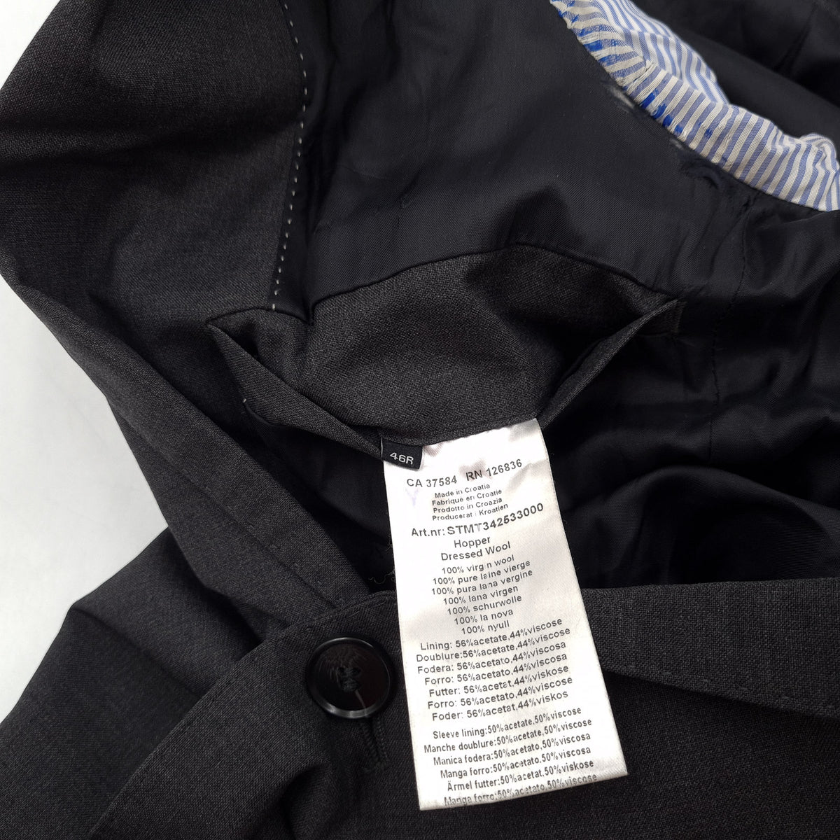 J.Lindeberg Mens Blazer Virgin Wool Sport Coat Jacket Size EU 48 UK/US 38R, detail view 4, image 6 of 9