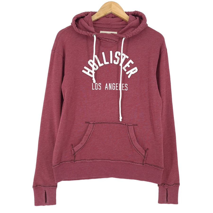Hollister Vintage Pullover Kapuzenpullover Bordeaux Baumwolle klassisch Damen Größe S