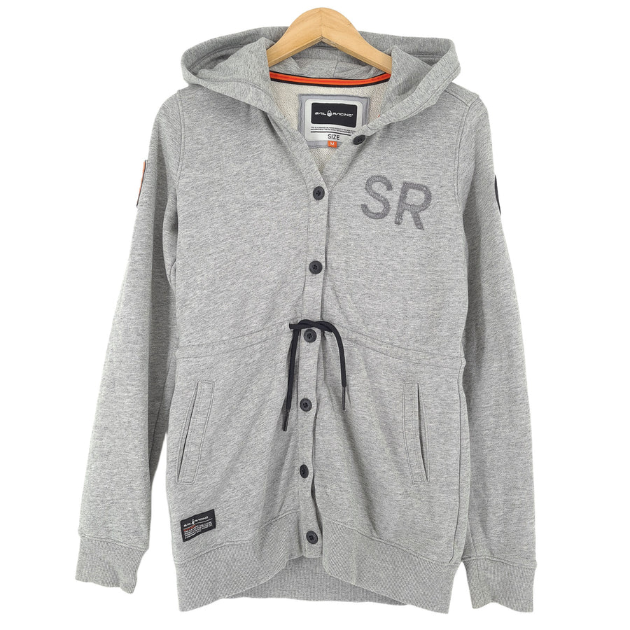 Sail Racing Vintage gilet gris à capuche sweat Hood décontracté Femme taille M