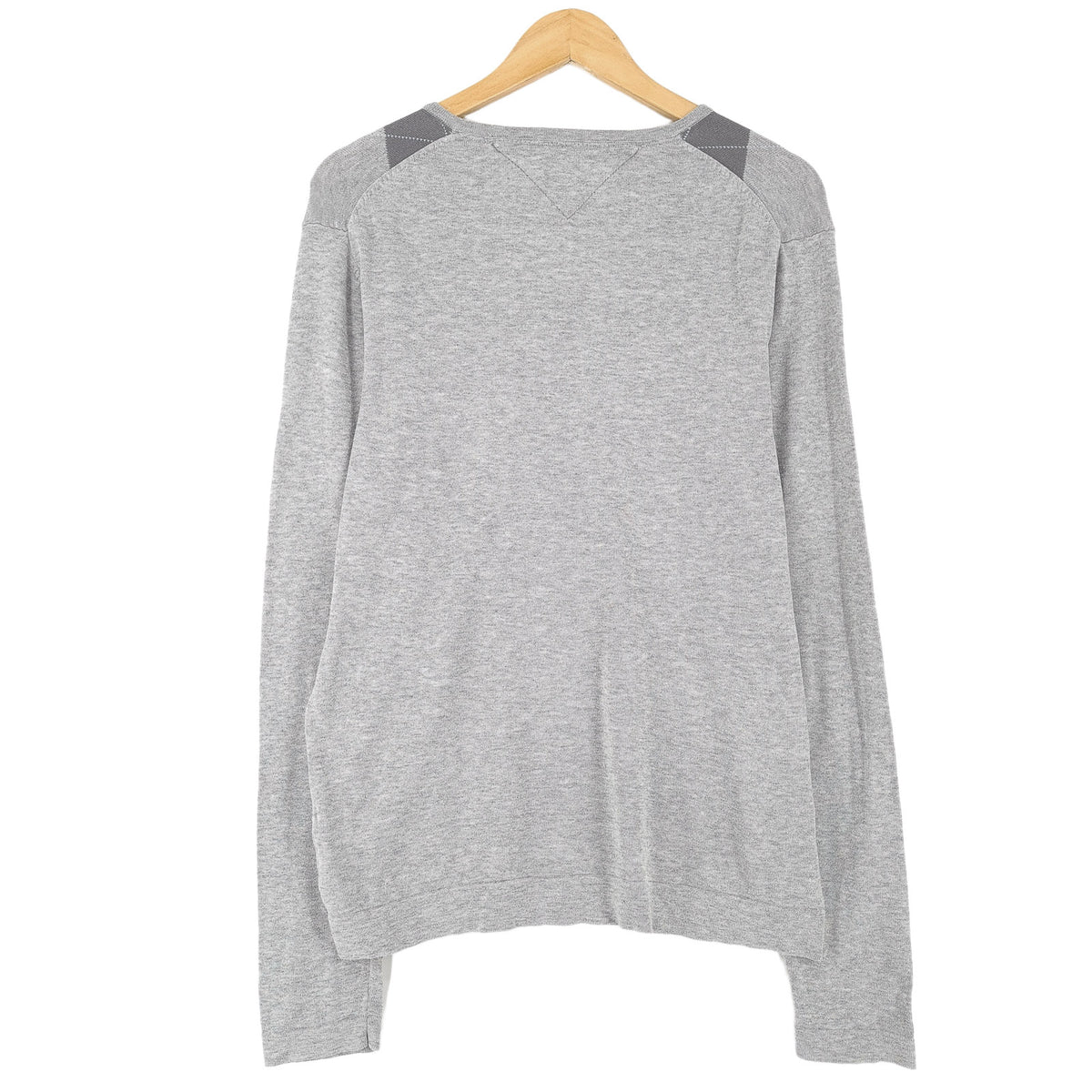 Tommy Hilfiger Vintage Mens Pullover Sweater Grey Cotton Argyle Classic Knit Size M, detail view 1, image 3 of 7