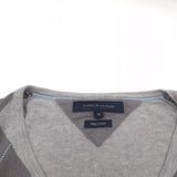 Tommy Hilfiger Vintage Mens Pullover Sweater Grey Cotton Argyle Classic Knit Size M, detail view 2, image 4 of 7