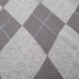 Tommy Hilfiger Vintage Mens Pullover Sweater Grey Cotton Argyle Classic Knit Size M, detail view 5, image 7 of 7