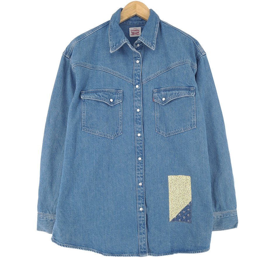 Levi's jeans koszula z grafiką bawełna z guzikami krój luźny codzienne Damskie rozmiar M