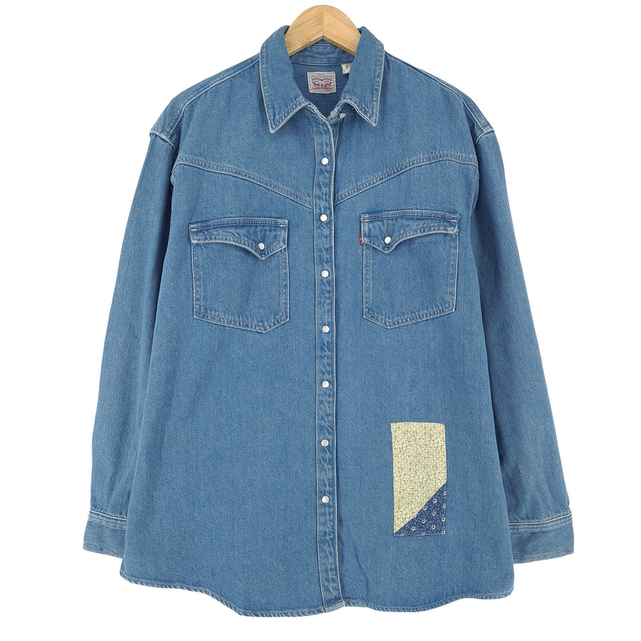Levi's denim chemise graphique coton boutonné coupe décontractée décontracté Femme taille M