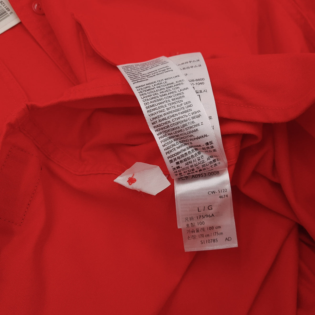 Levi's Mens Shirt Red Cotton Button Up Casual Everyday Classic Size L, detail view 7, image 9 of 11