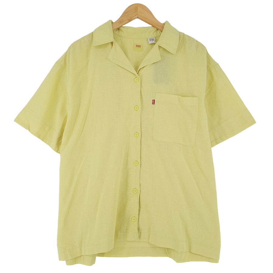 Levi's chemise Yellow lin boutonné décontracté quotidien classique Femme taille L