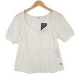 Levi's Blouse White Cotton Smart Top Elegant Office Workwear Women Size XS, front view, image 1 of 10