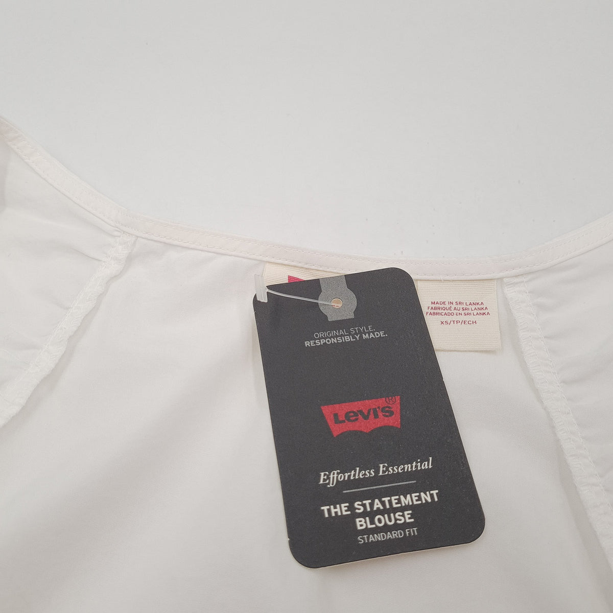 Levi's Blouse White Cotton Smart Top Elegant Office Workwear Women Size XS, detail view 3, image 5 of 10