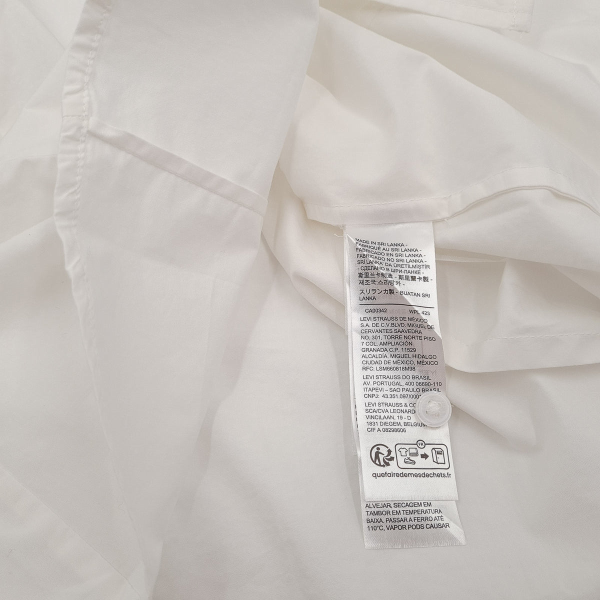 Levi's Blouse White Cotton Smart Top Elegant Office Workwear Women Size XS, detail view 5, image 7 of 10
