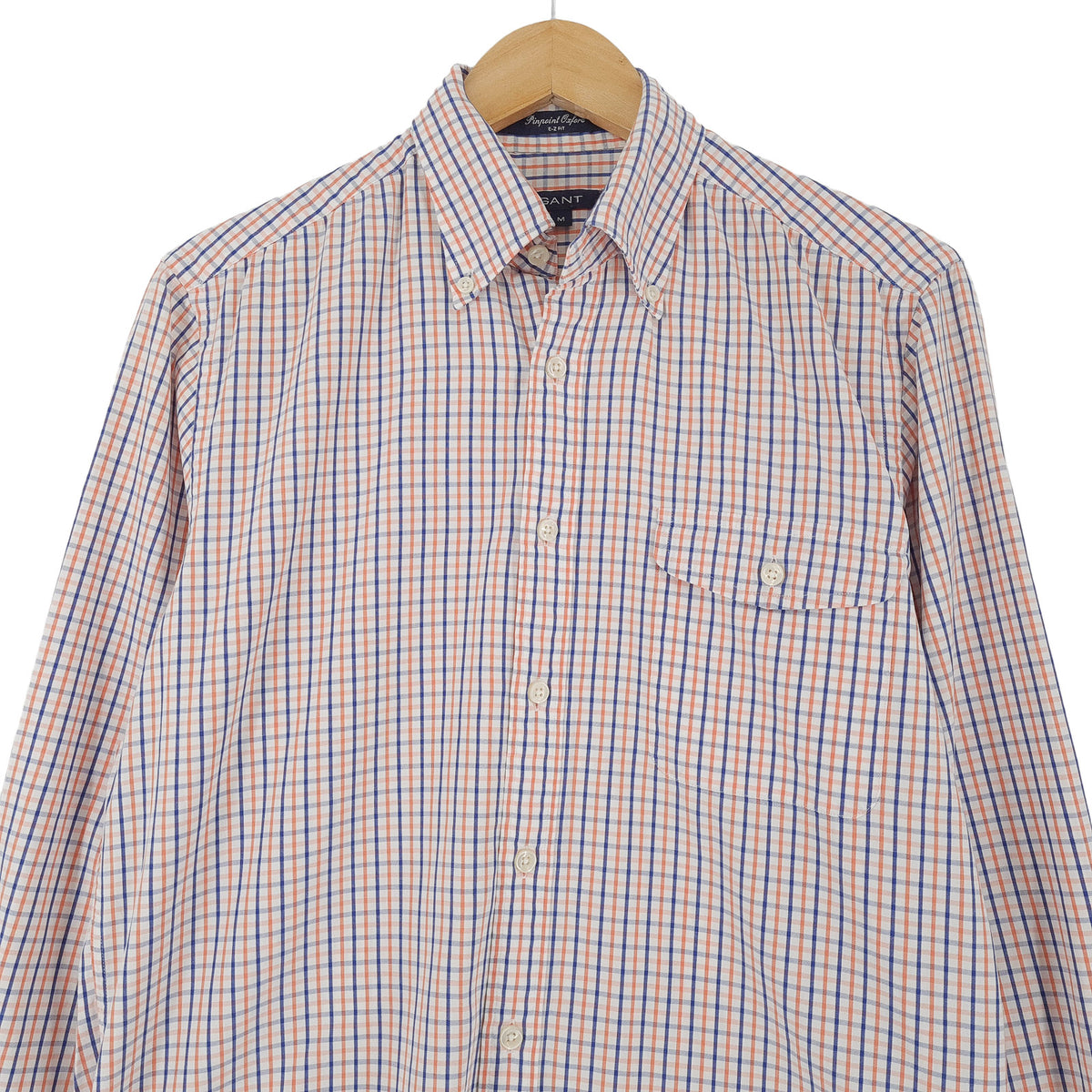 Gant Vintage Mens Shirt Check Cotton Button Up Casual Everyday Classic Size M, back view, image 2 of 7