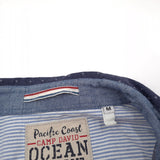 Camp David Vintage Mens Shirt Blue Polka Cotton Button Up Fitted Casual Size M, detail view 3, image 5 of 10