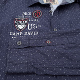 Camp David Vintage Mens Shirt Blue Polka Cotton Button Up Fitted Casual Size M, detail view 7, image 9 of 10