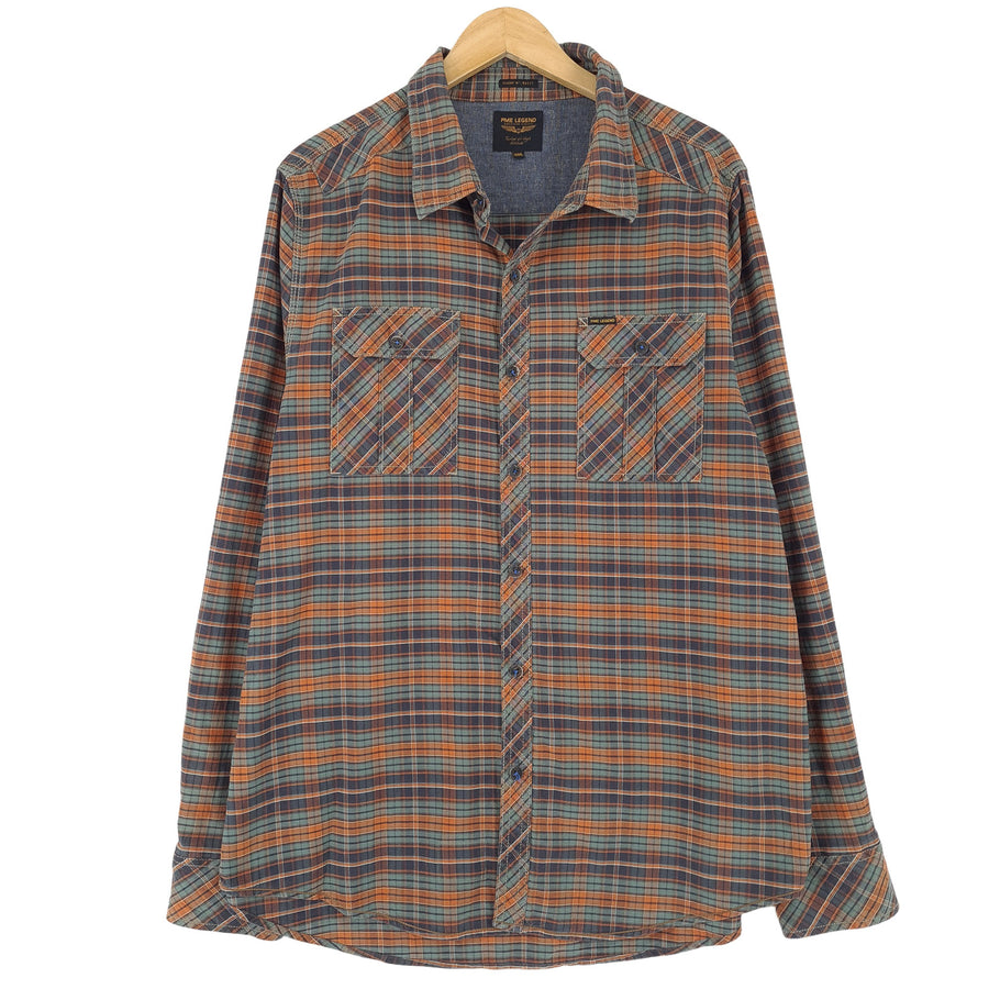 Pme Legend Vintage męska koszula bawełniana w kratę zapinana na guziki codzienne na co dzień rozmiar 3XL