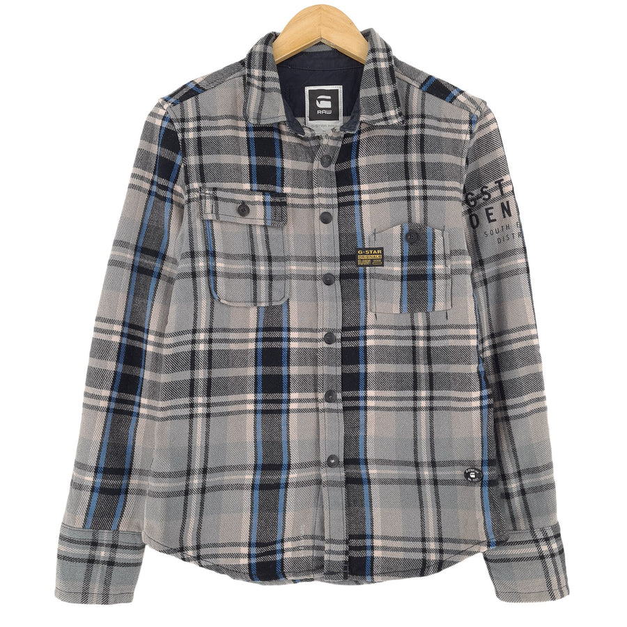 G-Star Vintage chemise homme boutonnée en coton à carreaux décontracté quotidien classique taille S