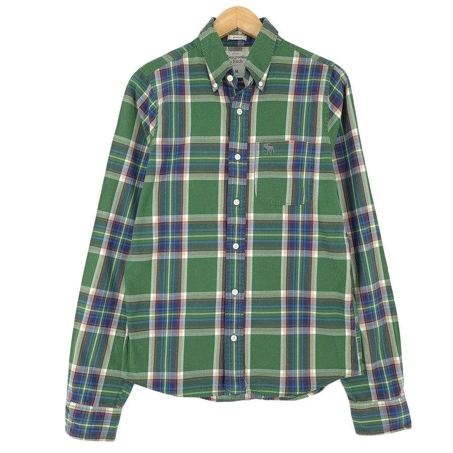Abercrombie & Fitch Vintage kariertes Herrenhemd aus Baumwolle mit Knopfleiste Freizeit Größe M