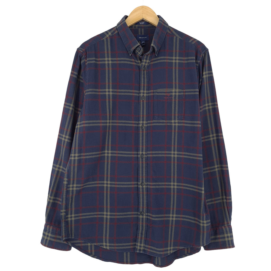 Gant Vintage camicia elegante da uomo cotone a quadri da ufficio Office taglia M 39/40 15 3/4