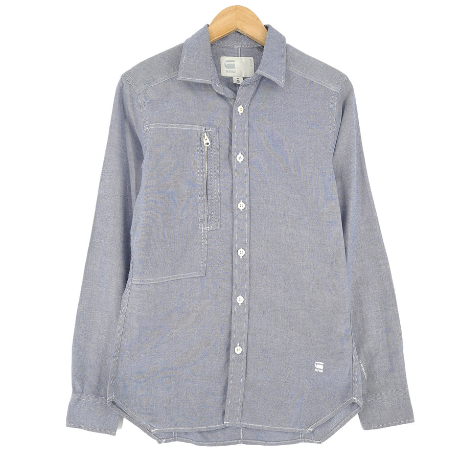 G-Star Vintage chemise homme coton bleu boutonné décontracté quotidien classique taille XS
