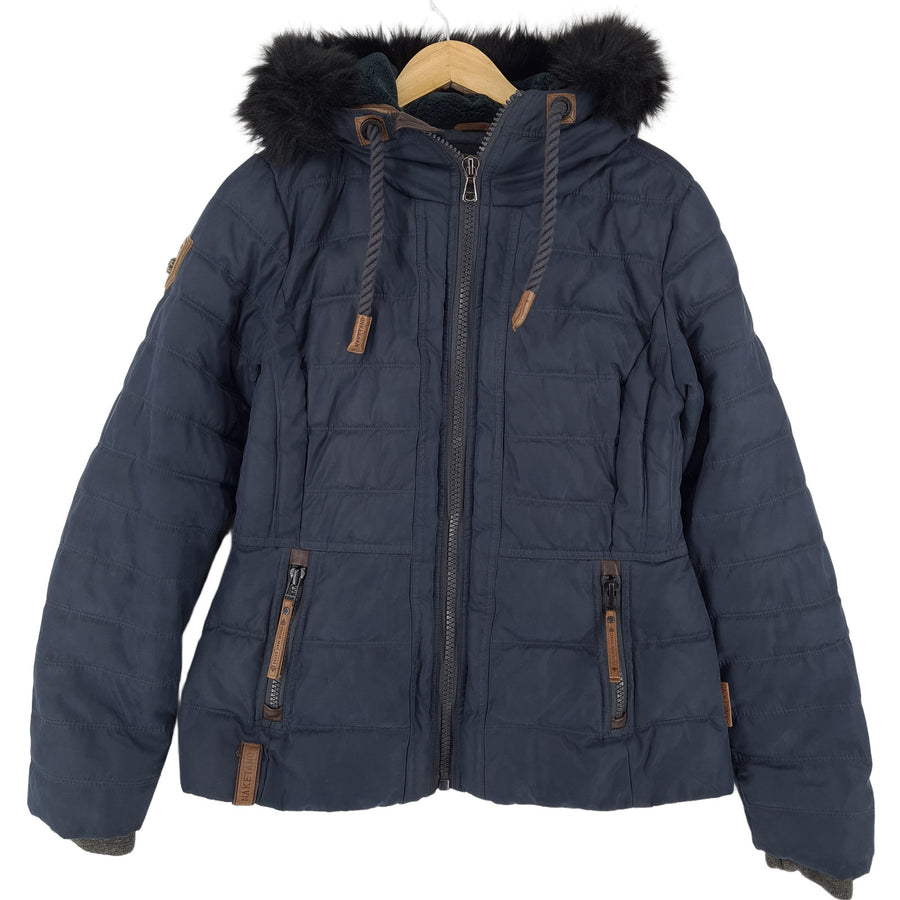 Naketano Vintage Quilted veste bleu à capuche Diamond Quilt Lightweight Femme taille L