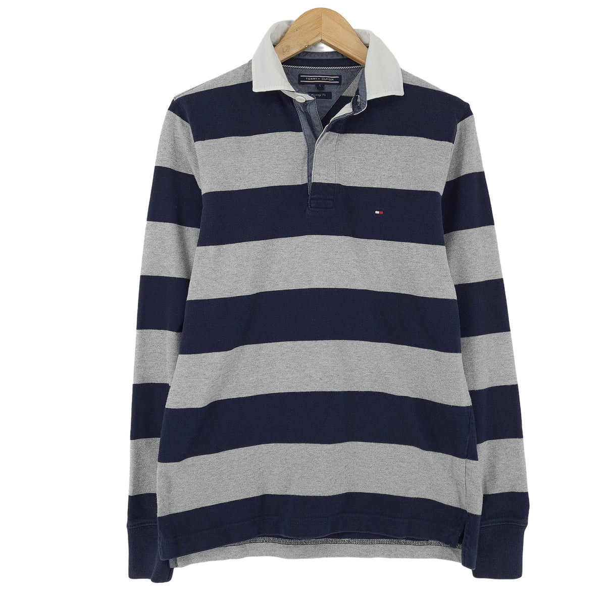 Tommy Hilfiger Vintage Mens Sweatshirt Striped Jumper Crew Sweat Casual Size S, front view, image 1 of 6