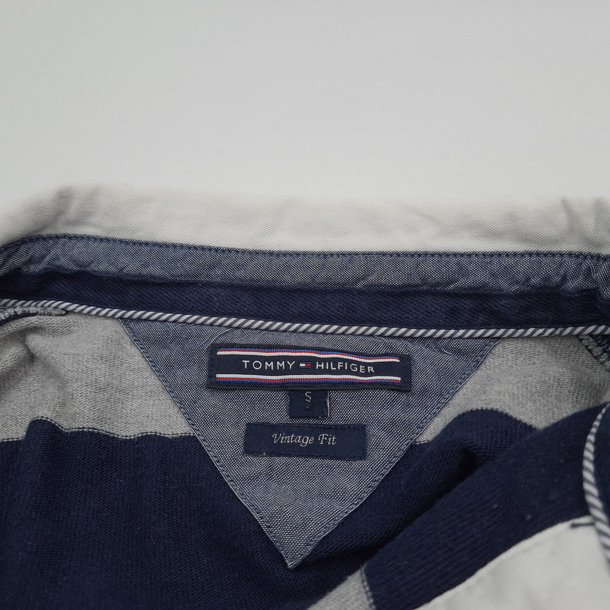 Tommy Hilfiger Vintage Mens Sweatshirt Striped Jumper Crew Sweat Casual Size S, detail view 2, image 4 of 6