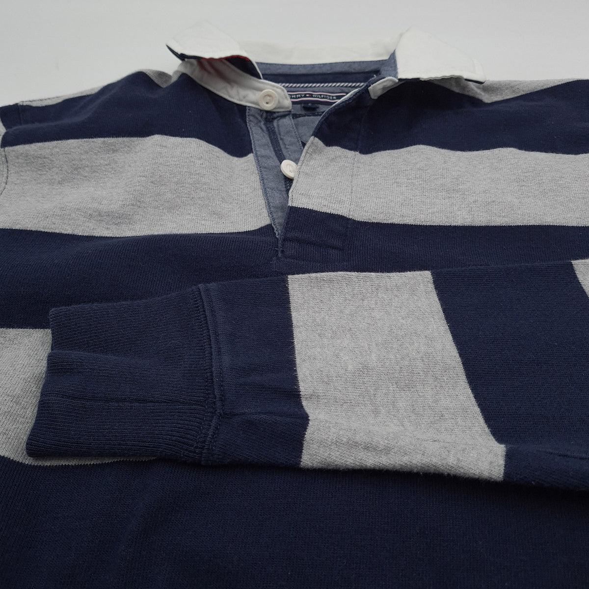Tommy Hilfiger Vintage Mens Sweatshirt Striped Jumper Crew Sweat Casual Size S, detail view 4, image 6 of 6