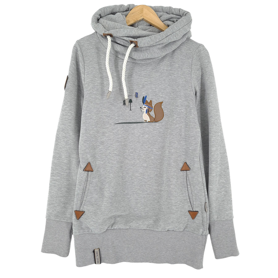 Naketano Vintage Pullover sweat à capuche coton gris classique à capuche sweat Femme taille L