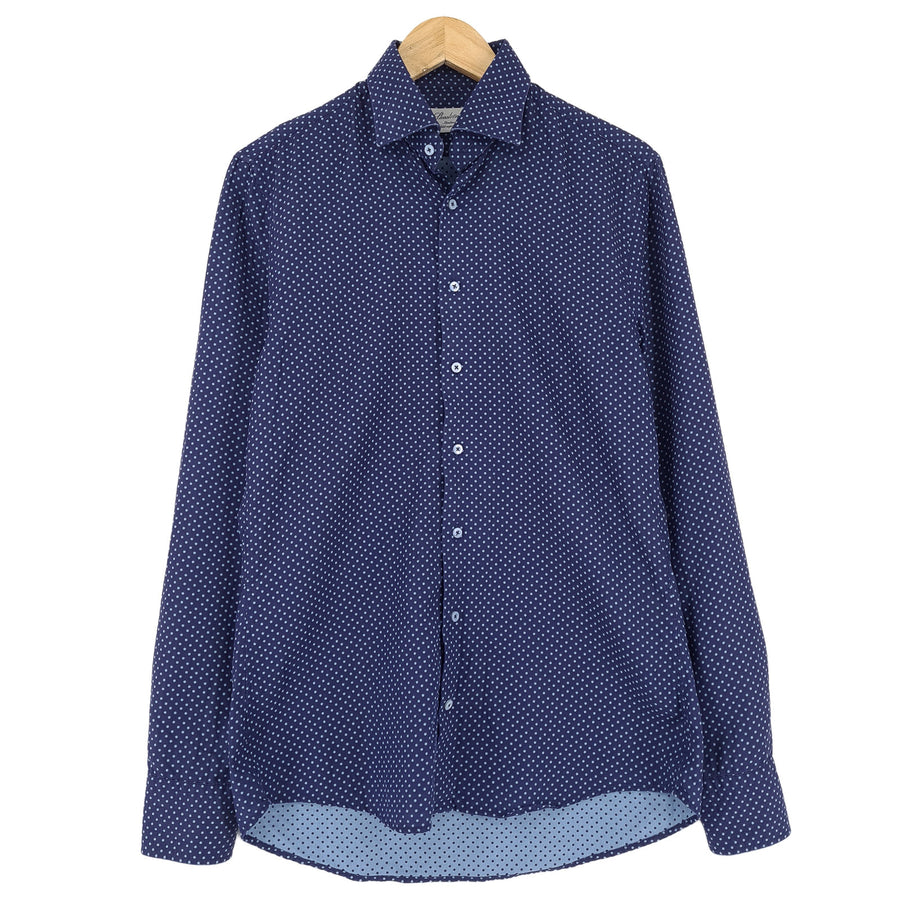 Stenstroms Vintage męska koszula elegancka niebieski Polka bawełna biznesowa rozmiar 15.5 39