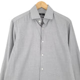 Hugo Boss Mens Formal Shirt Grey Cotton Business Button Down Size 40 15 3/4, back view, image 2 of 8