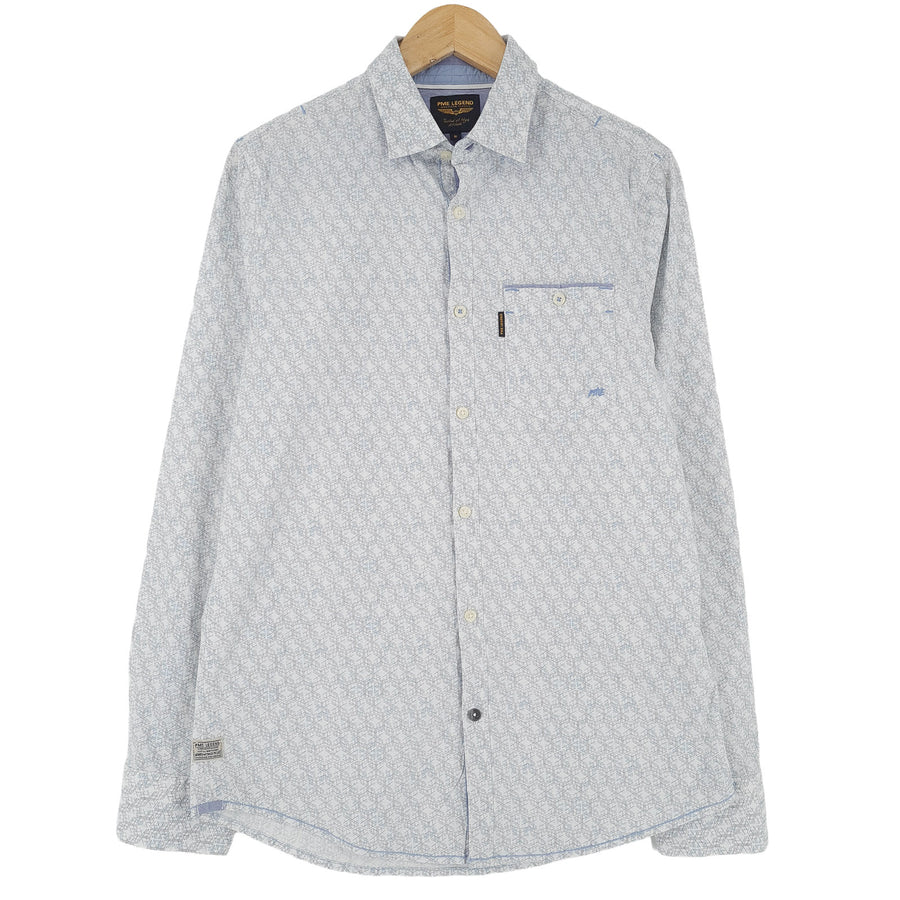 Pme Legend Vintage camicia da uomo geometrico cotone con bottoni casual quotidiano classico taglia M