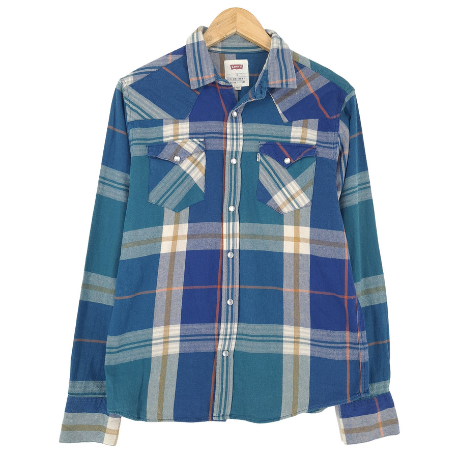 Levi's Vintage kariertes Herrenhemd aus Baumwolle mit Knopfleiste Freizeit Alltag klassisch Größe S