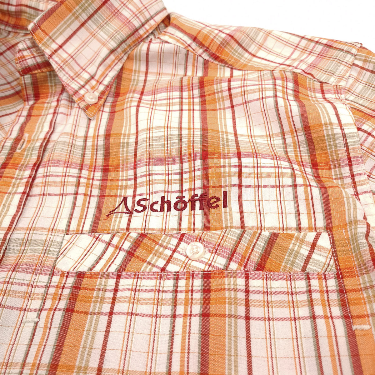 Vintage Schoffel Mens Shirt Plaid Button Up Casual Everyday Classic Size S, detail view 4, image 6 of 8