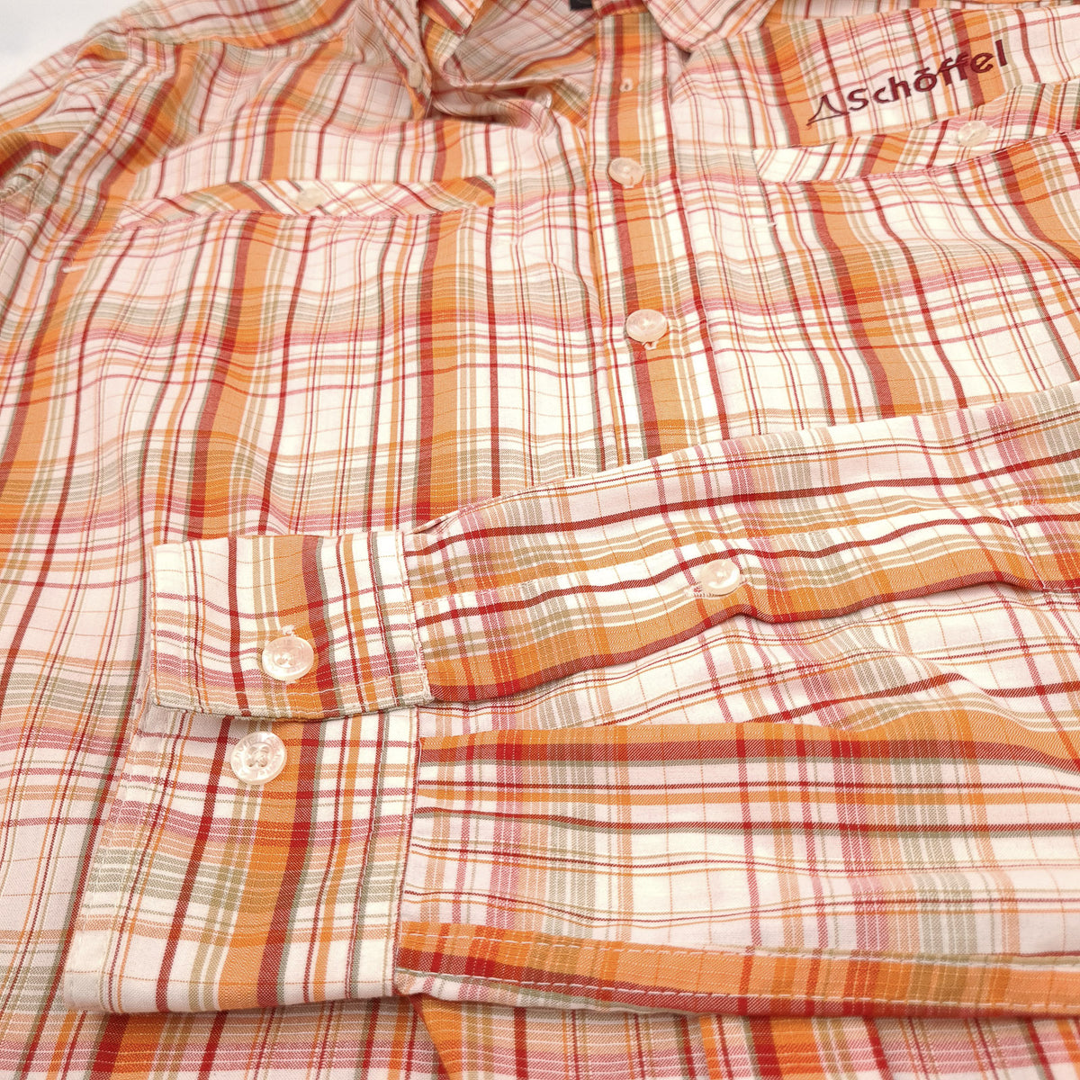 Vintage Schoffel Mens Shirt Plaid Button Up Casual Everyday Classic Size S, detail view 5, image 7 of 8