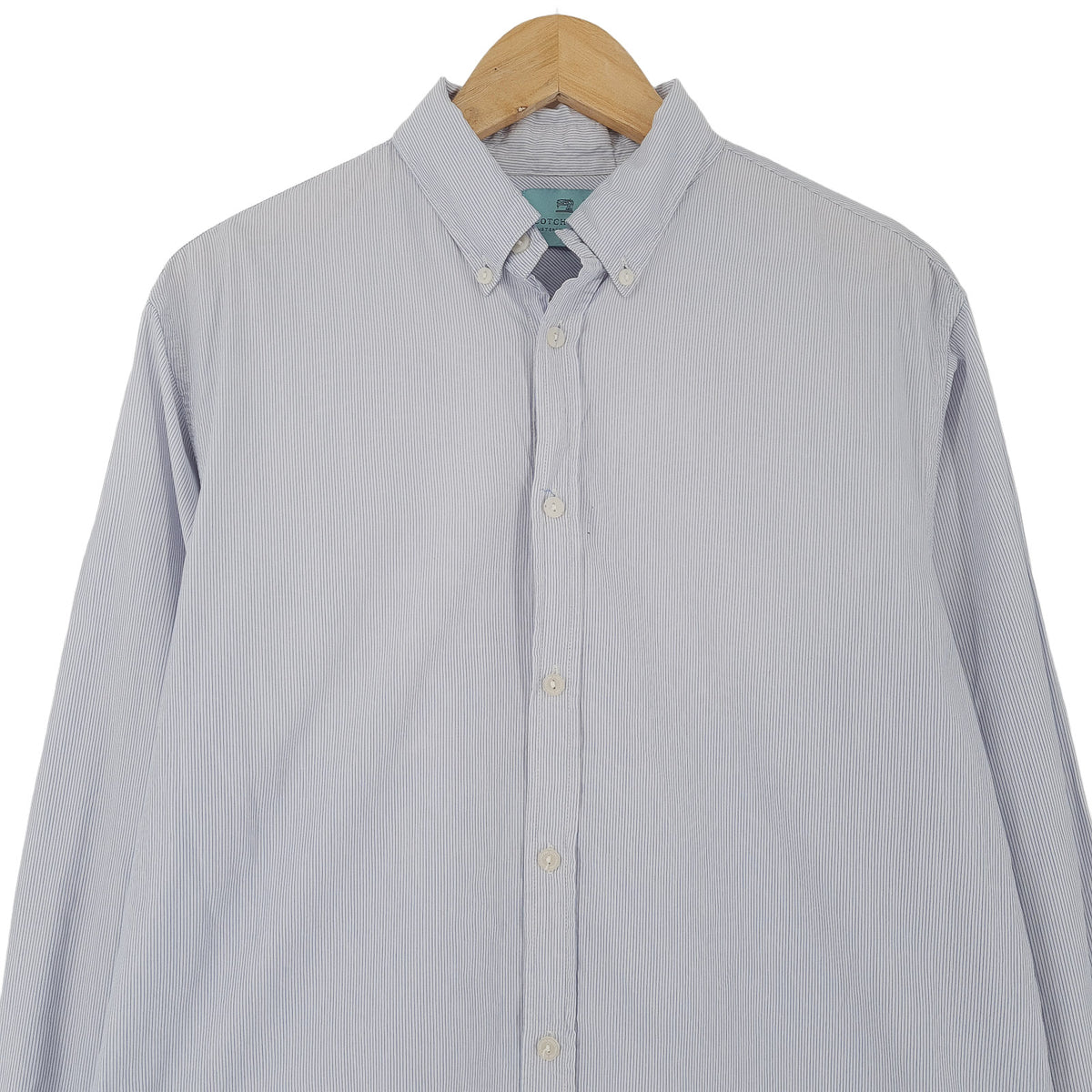 Scotch & Soda Vintage Mens Shirt Striped Cotton Button Up Casual Everyday Size L, back view, image 2 of 9