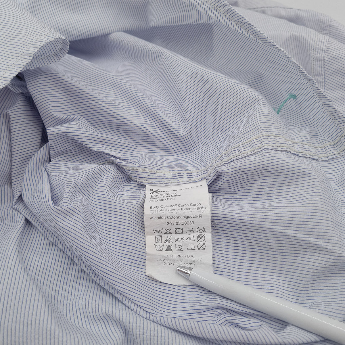 Scotch & Soda Vintage Mens Shirt Striped Cotton Button Up Casual Everyday Size L, detail view 4, image 6 of 9