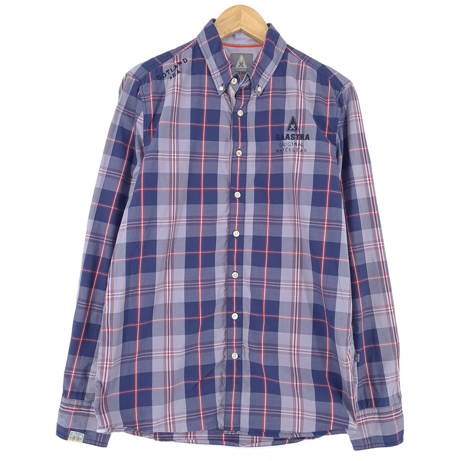 Gaastra Vintage camicia da uomo in cotone a quadri con bottoni casual quotidiano classico taglia S